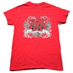 Baisco Brands Sz Small Red Route 66 Shirt